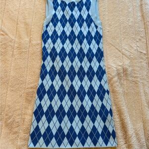 Zara Blue and White Knit Dress